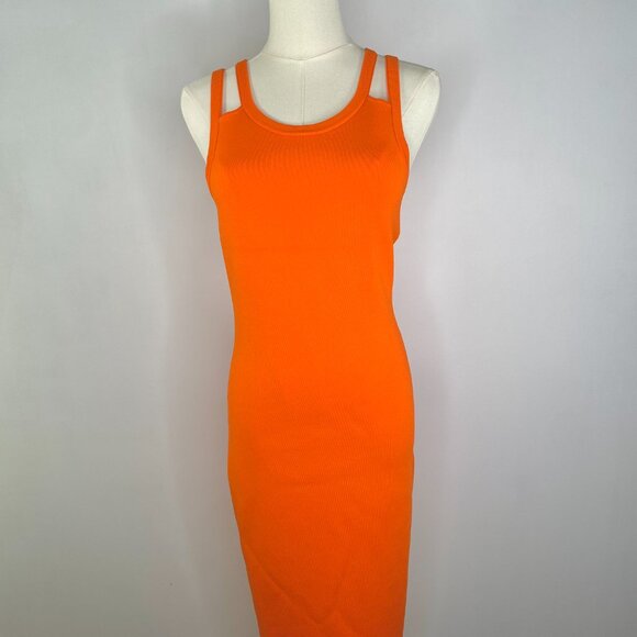 Michael Kors - Bright Orange Knit Bodycon Dress - Picture 5 of 8